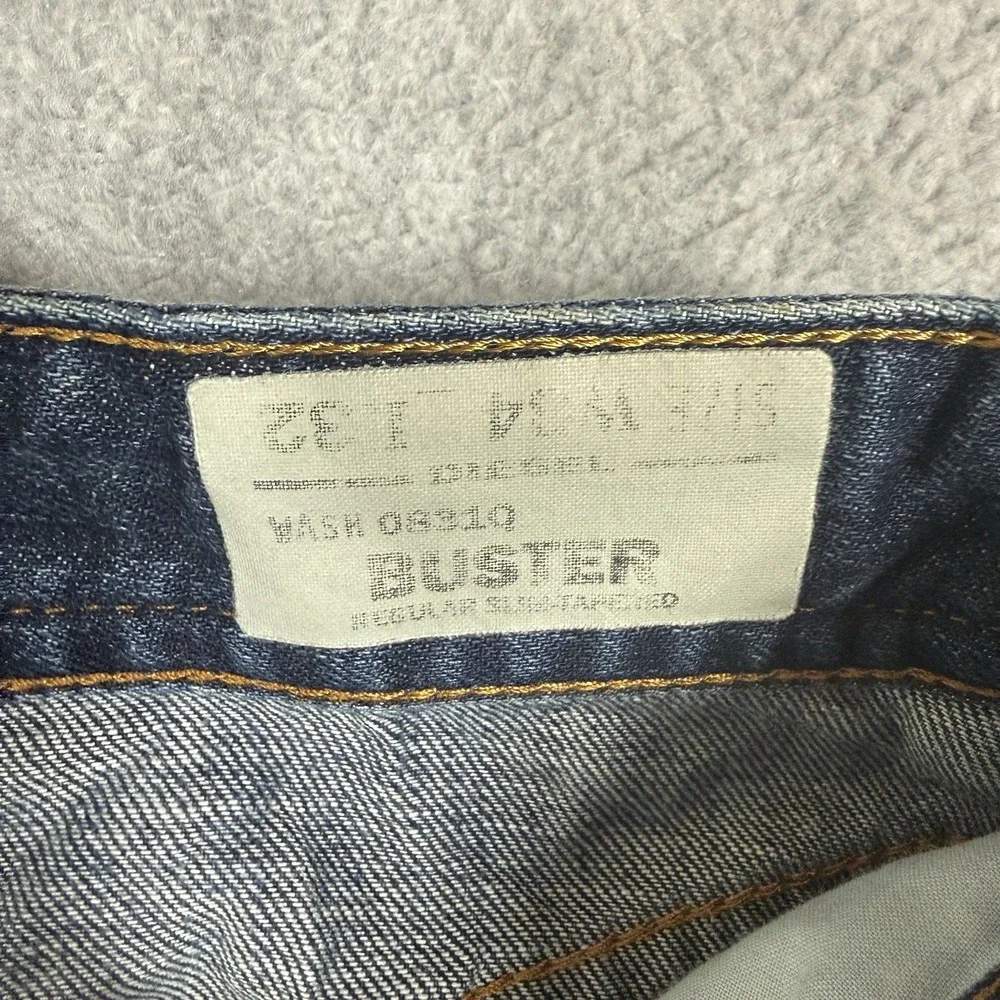 Diesel BUSTER Regular Slim Tapered Jeans Mens 34x32 Blue Medium Wash Denim 0831Q